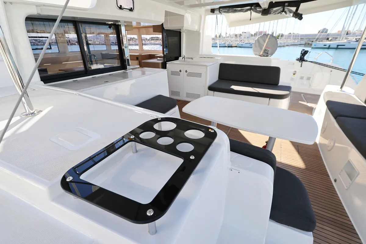 Deck of Magic Dream, a Lagoon 46 catamaran at Općina Sukošan, Croatia