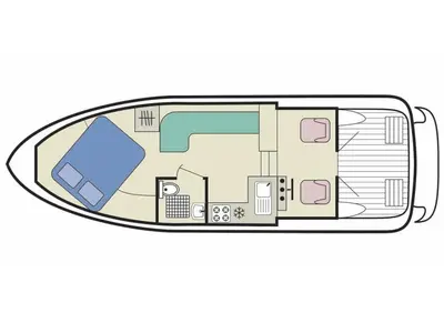 Floor plan of Town Star - Budget 1, a Cygnet Town Star motorboat at Carrick-on-Shannon, Ireland