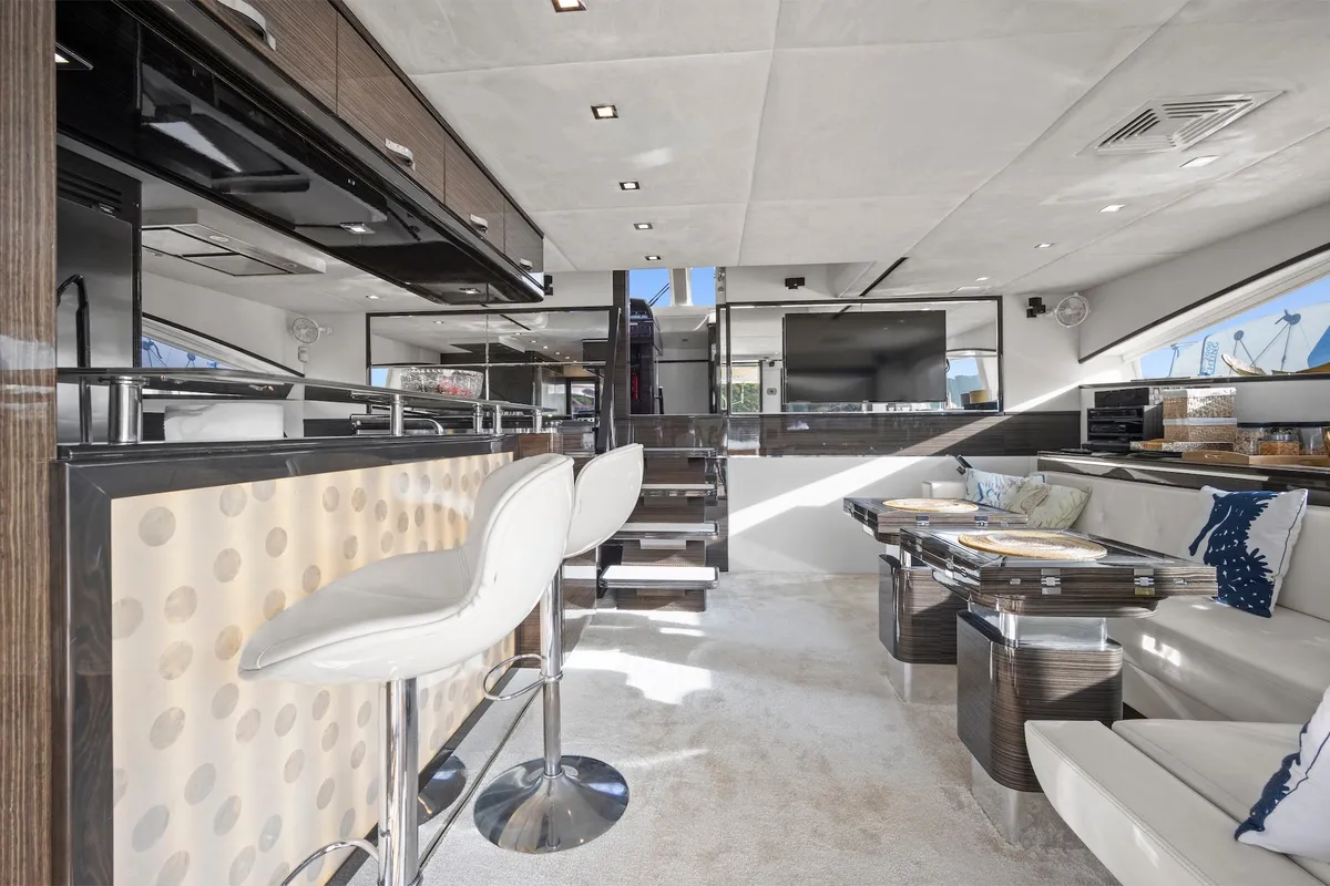 Salon of CLOUDS, a Sunreef 70 Power catamaran at Šibenik, Croatia