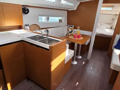 Galley of Princess Marija, a Jeanneau Sun Odyssey 380 sailboat at Grad Pula, Croatia