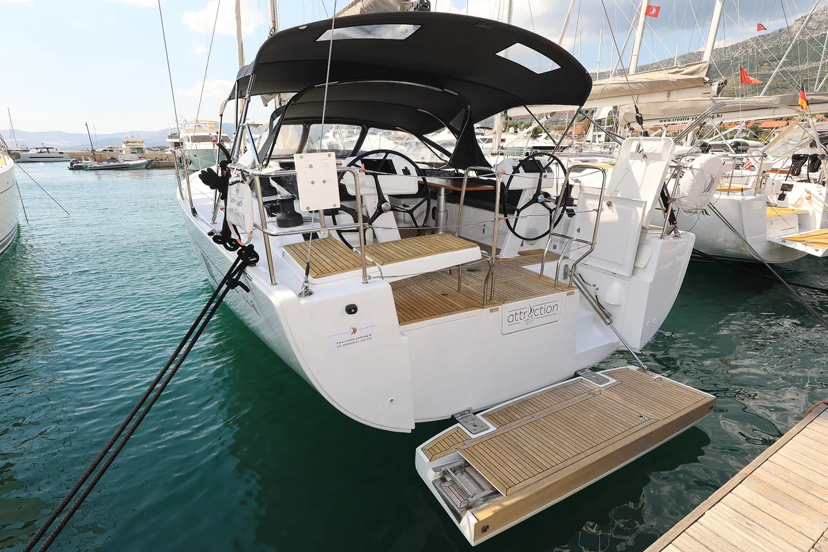 Exterior view of Attraction, a Hanse 508 sailboat at Seget Donji, Croatia