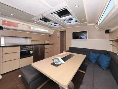 Galley of Attraction, a Hanse 508 sailboat at Seget Donji, Croatia
