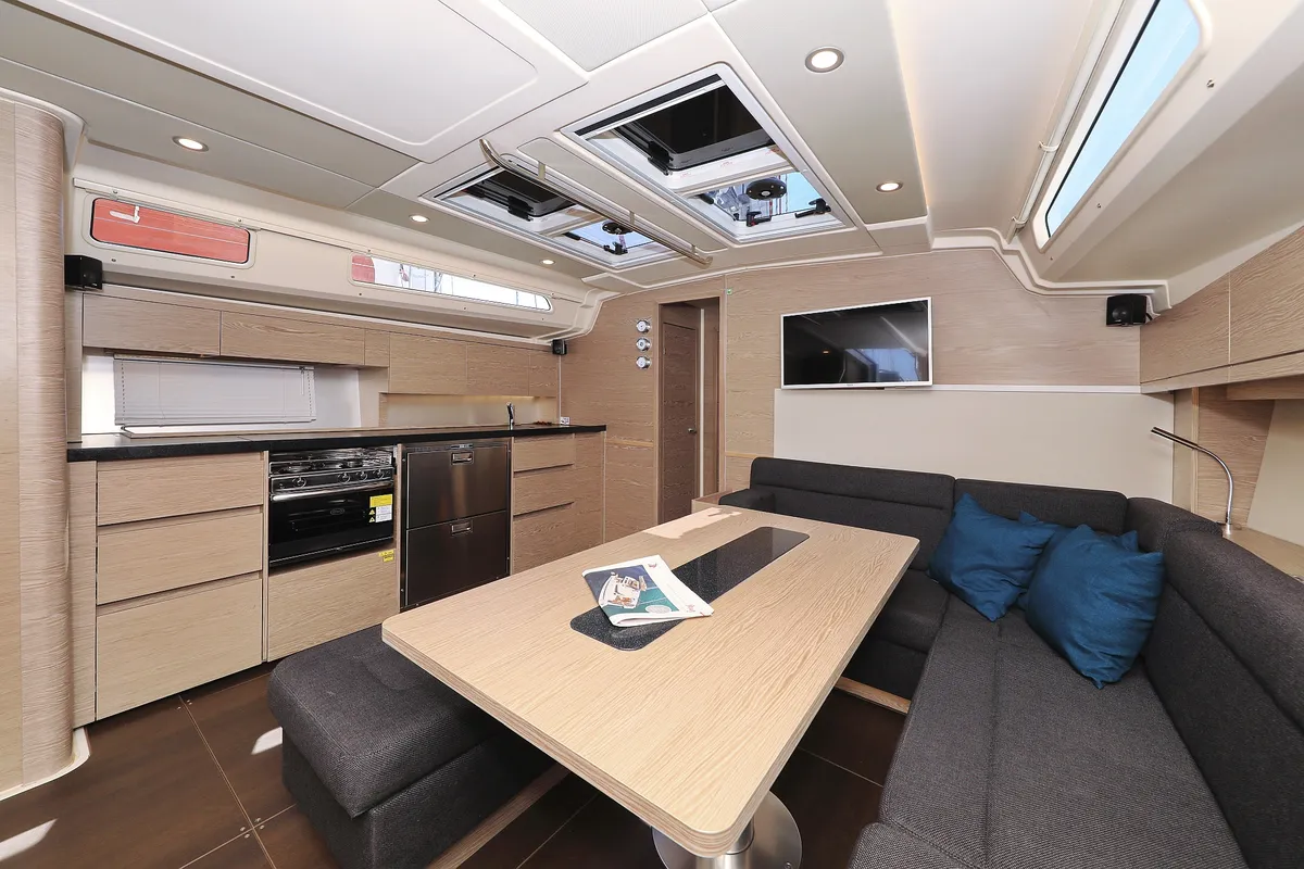 Galley of Attraction, a Hanse 508 sailboat at Seget Donji, Croatia