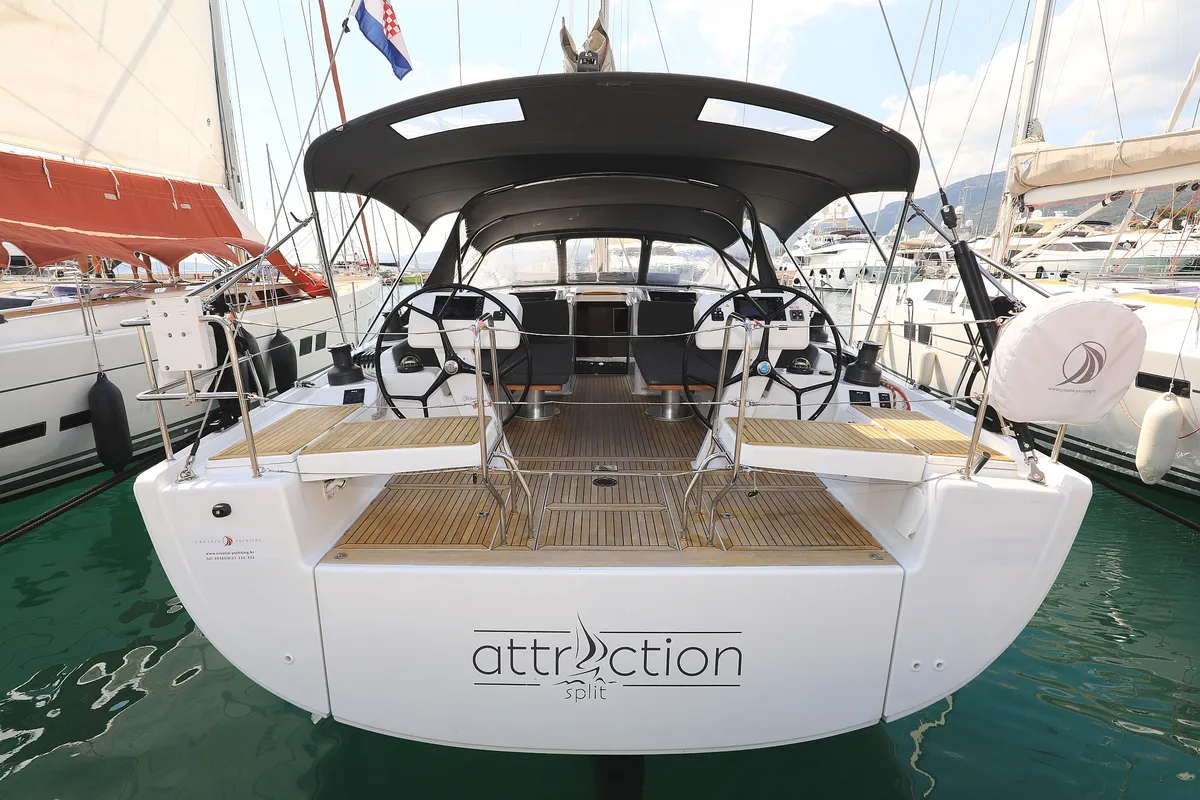 Cockpit of Attraction, a Hanse 508 sailboat at Seget Donji, Croatia