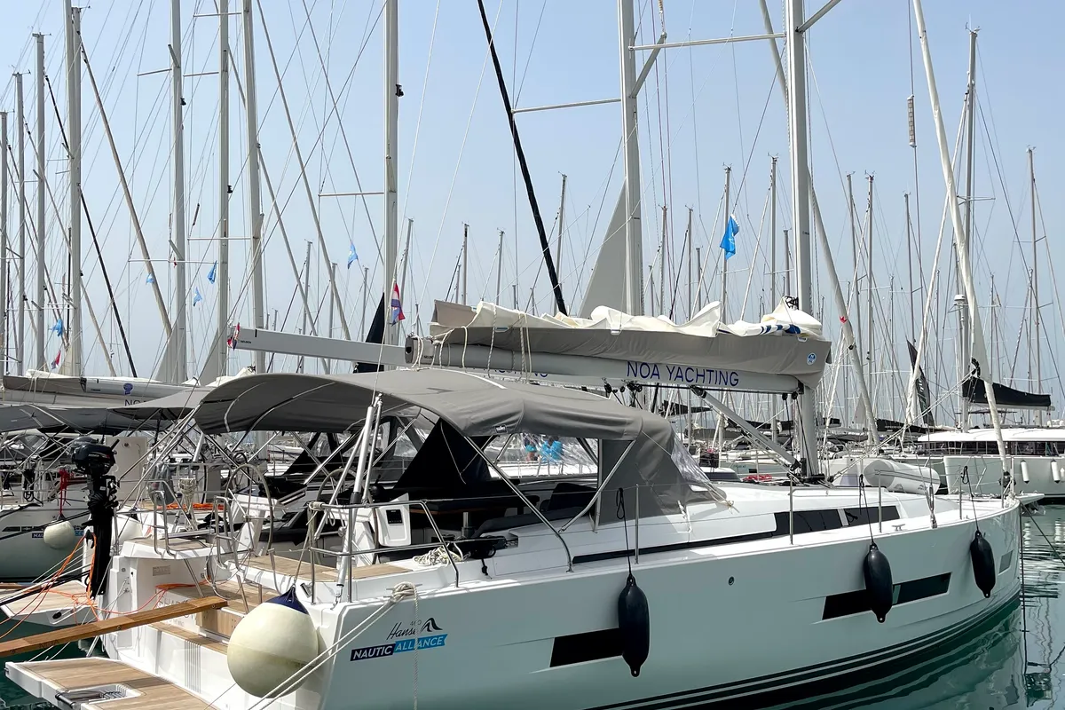 Shadow of the wind, a Hanse 460 sailboat at Kaštela, Croatia