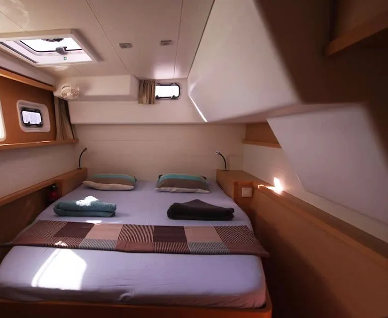 Cabin on Amelia, a Lagoon 450 catamaran at Athens, Greece
