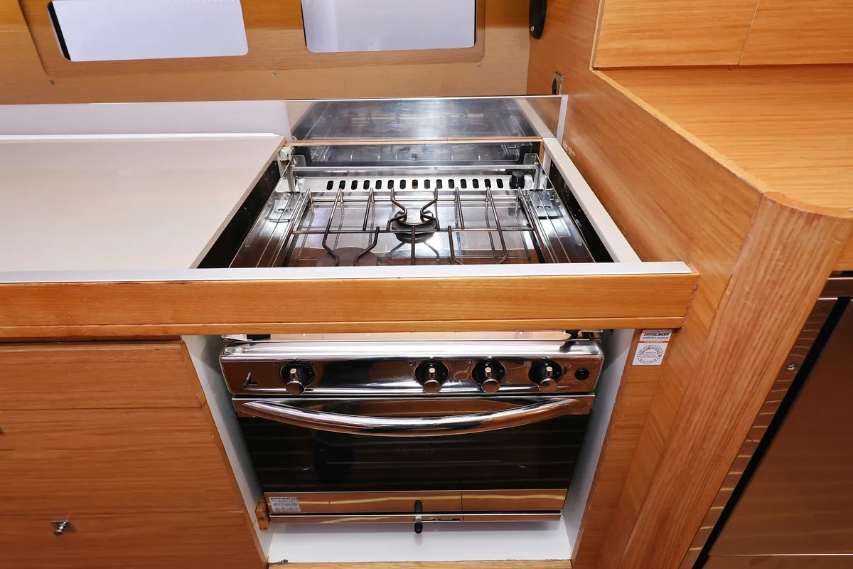 Galley of Santa Rosa, a Dufour 460 GL sailboat at Grad Trogir, Croatia