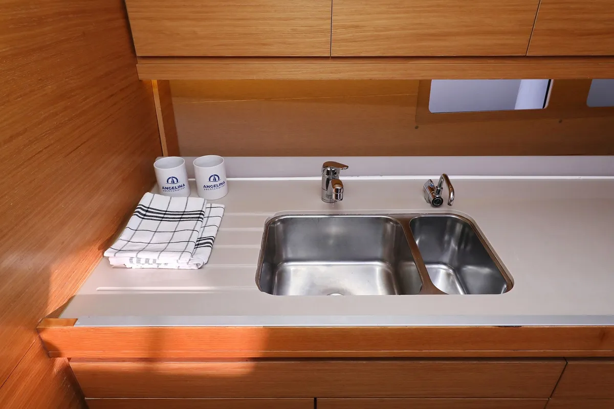 Galley of Santa Rosa, a Dufour 460 GL sailboat at Grad Trogir, Croatia