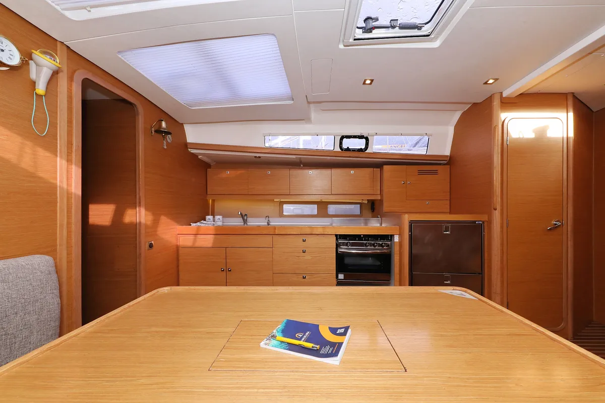 Galley of Santa Rosa, a Dufour 460 GL sailboat at Grad Trogir, Croatia
