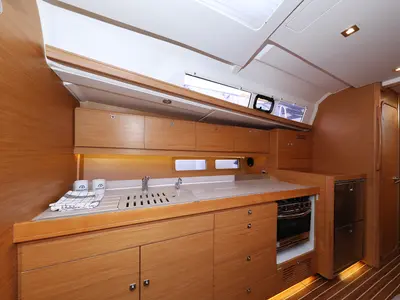Galley of Santa Rosa, a Dufour 460 GL sailboat at Grad Trogir, Croatia