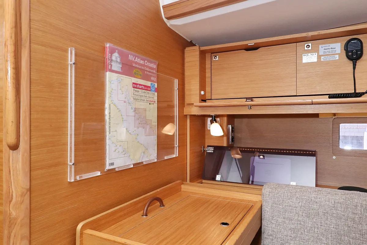 Salon of Santa Rosa, a Dufour 460 GL sailboat at Grad Trogir, Croatia
