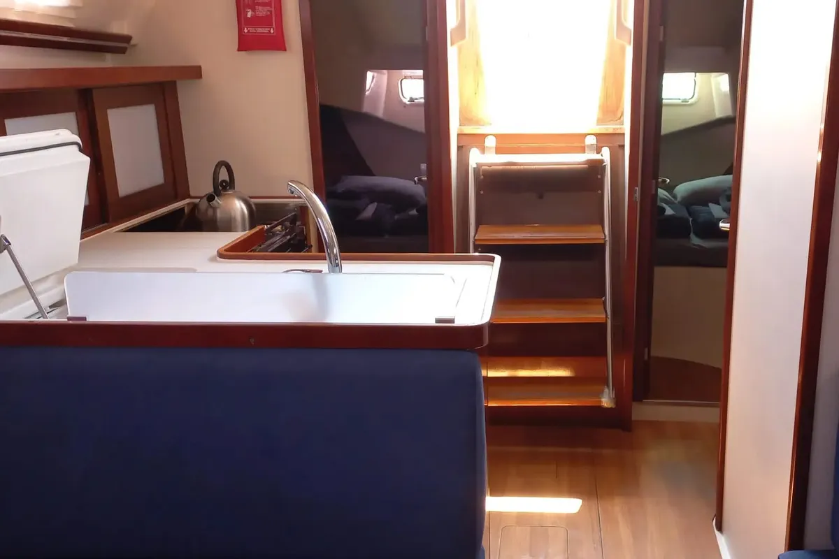 Salon of Baba Yaga, a Hanse 375 sailboat at Marmaris, Turkey