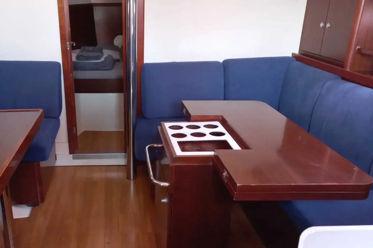 Salon of Baba Yaga, a Hanse 375 sailboat at Marmaris, Turkey