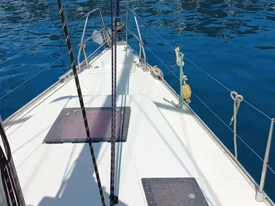 Deck of Baba Yaga, a Hanse 375 sailboat at Marmaris, Turkey
