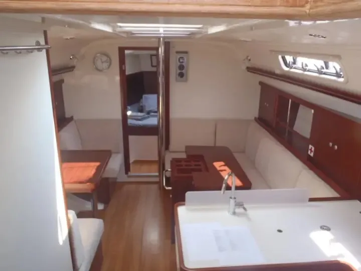 Salon of Baba Yaga, a Hanse 375 sailboat at Marmaris, Turkey