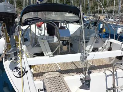 Cockpit of Baba Yaga, a Hanse 375 sailboat at Marmaris, Turkey