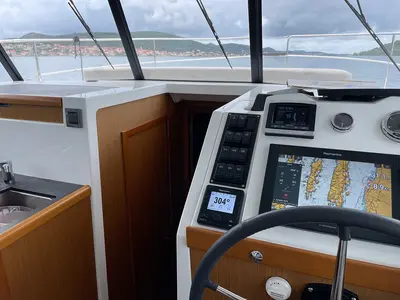 Cabin on Max, a Beneteau Swift Trawler 35 motorboat at Biograd na Moru, Croatia