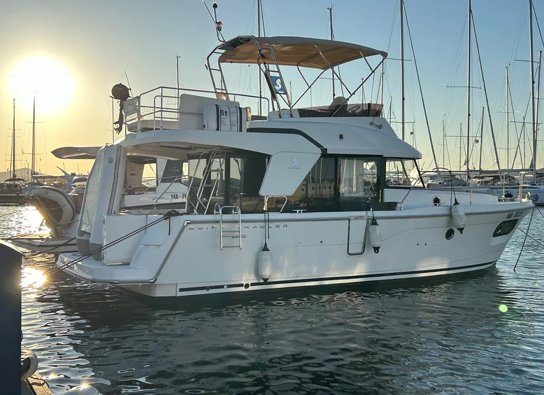 Exterior view of Max, a Beneteau Swift Trawler 35 motorboat at Biograd na Moru, Croatia