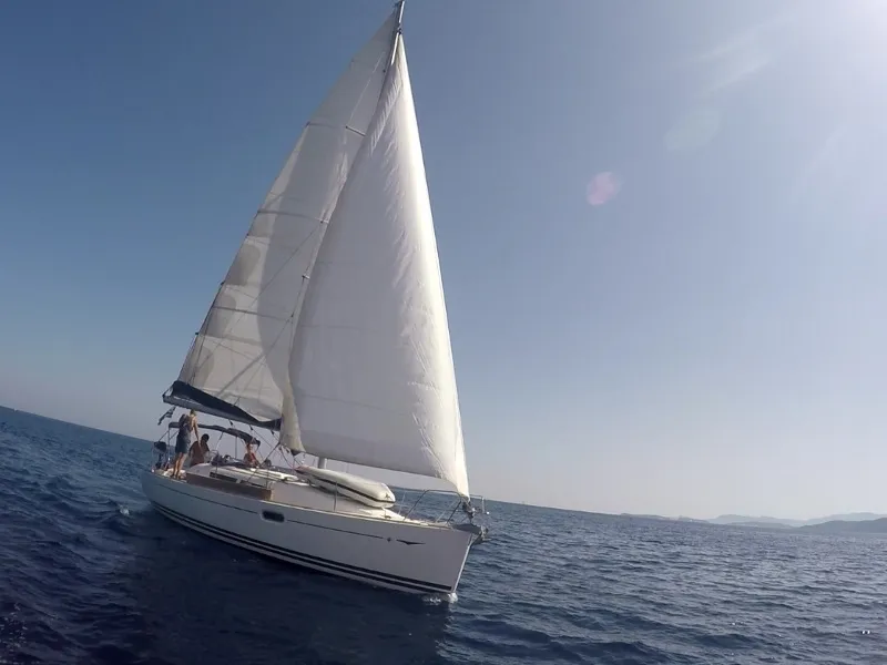 Exterior view of Formica, a Jeanneau Sun Odyssey 36i sailboat at Preveza, Greece
