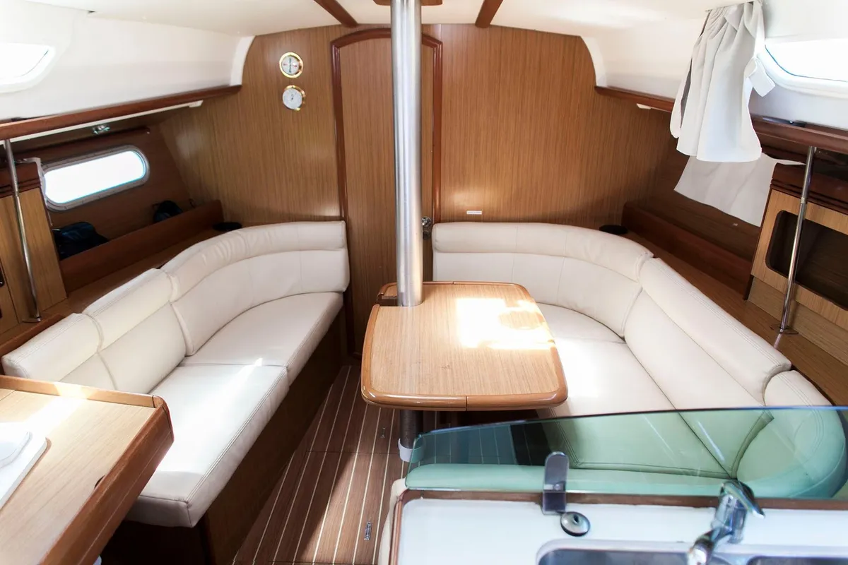 Salon of Formica, a Jeanneau Sun Odyssey 36i sailboat at Preveza, Greece