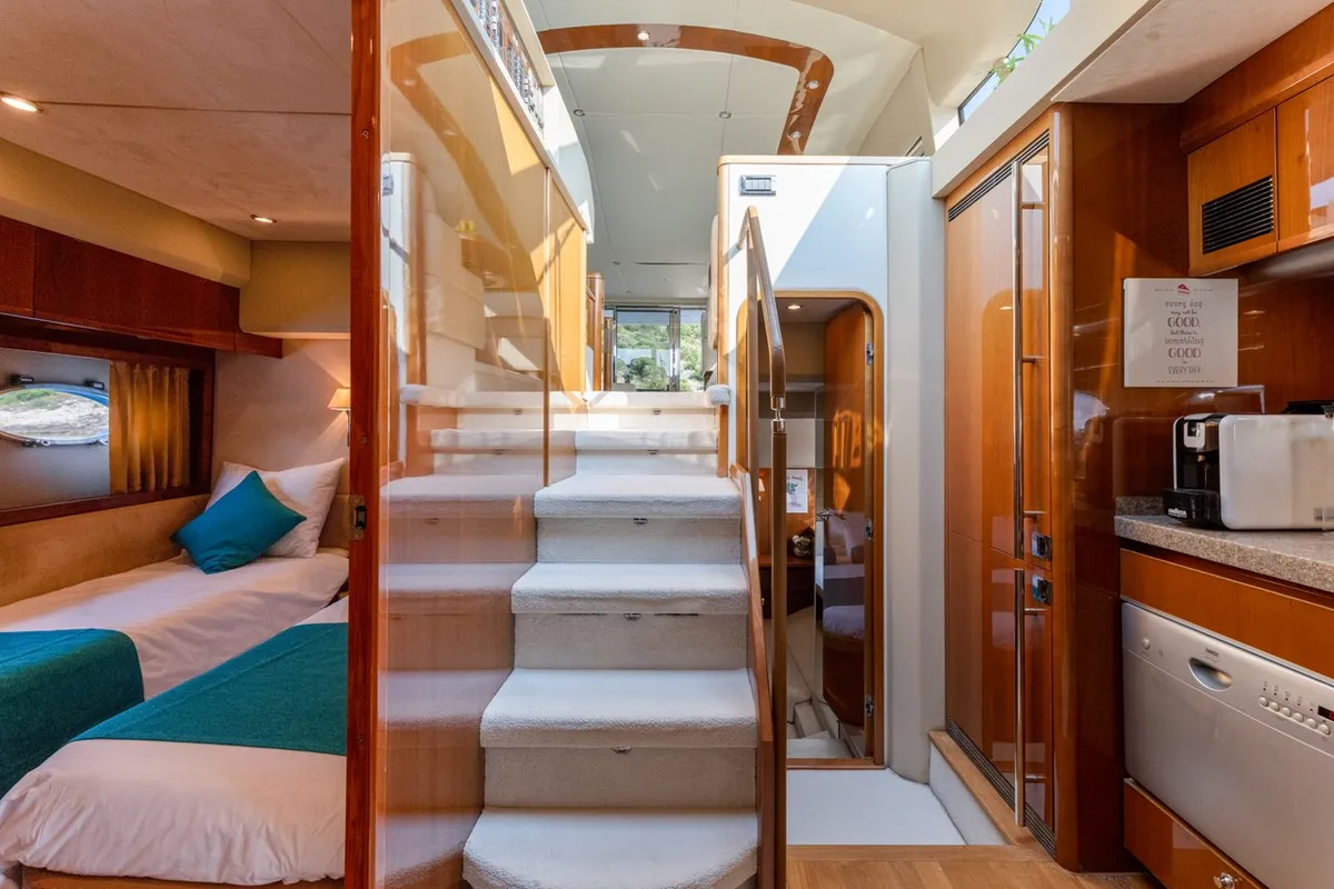 Anna Wo, a Princess 58 motor yacht at Grad Šibenik, Croatia