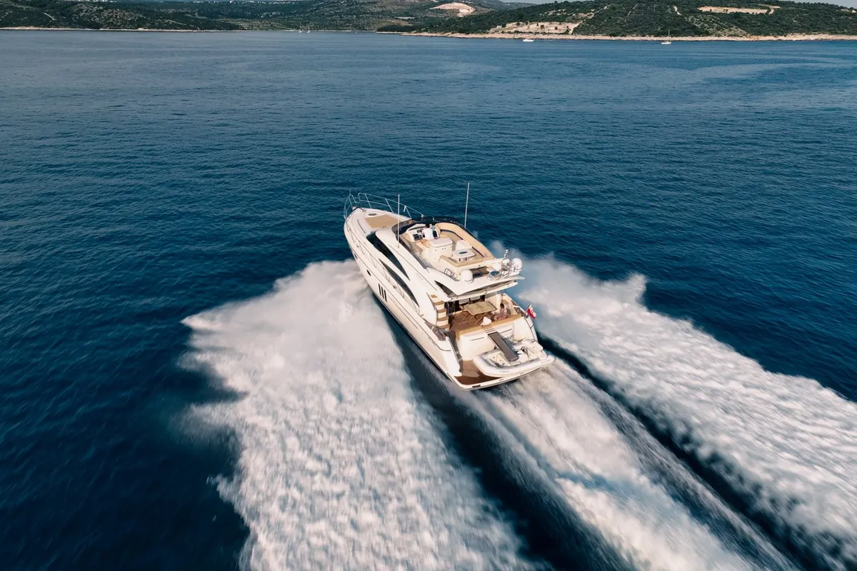 Anna Wo, a Princess 58 motor yacht at Grad Šibenik, Croatia