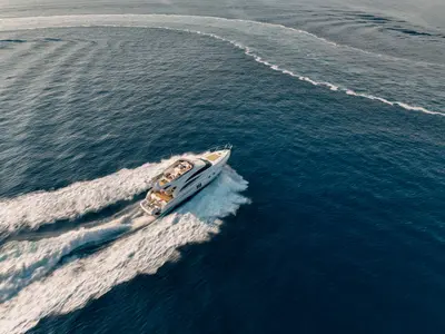 Anna Wo, a Princess 58 motor yacht at Grad Šibenik, Croatia
