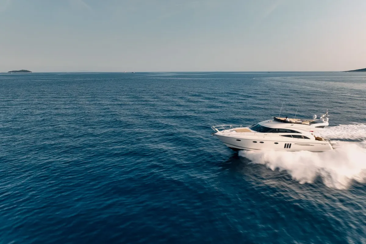 Anna Wo, a Princess 58 motor yacht at Grad Šibenik, Croatia