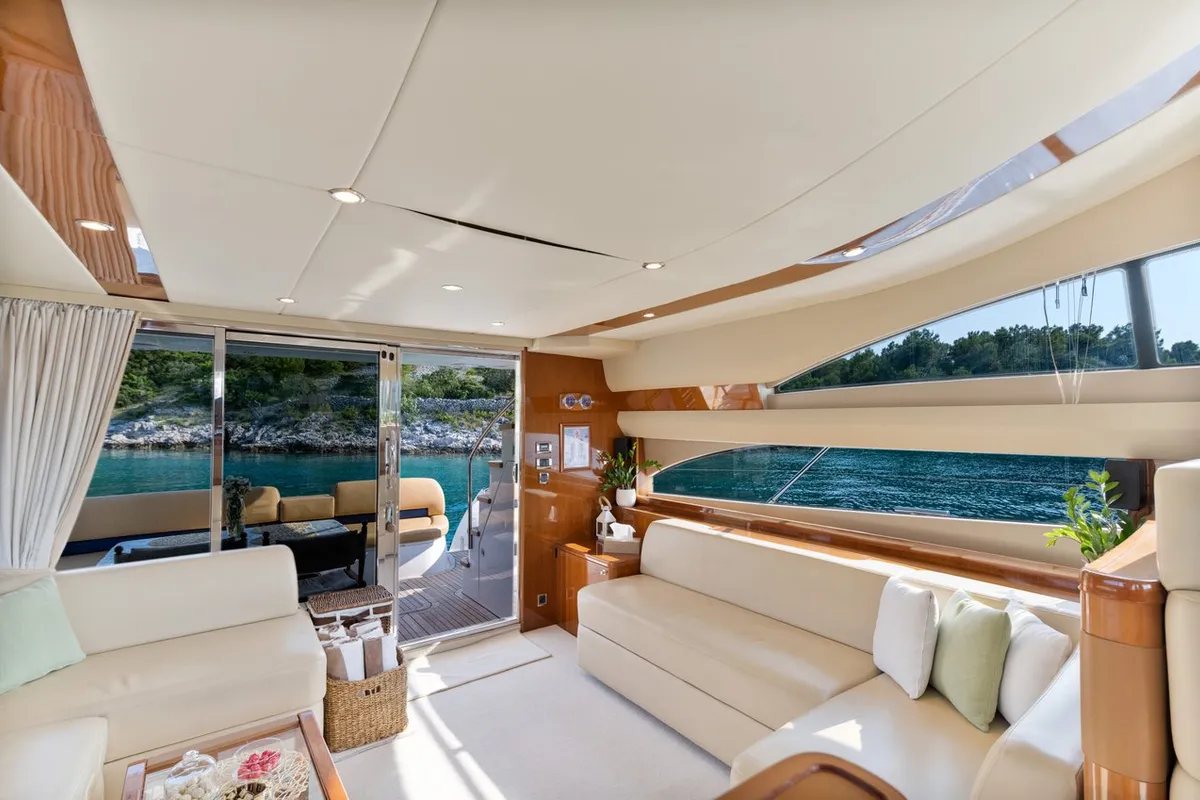 Anna Wo, a Princess 58 motor yacht at Grad Šibenik, Croatia
