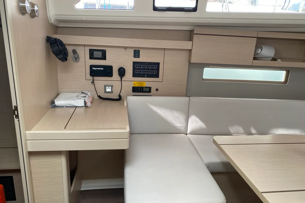 Salon of Karma, a Beneteau Oceanis 40.1 sailboat at Olbia, Italy