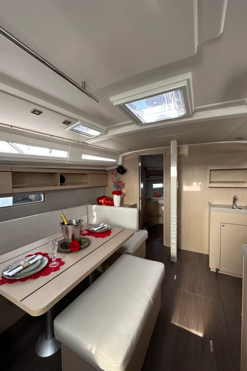 Salon of Karma, a Beneteau Oceanis 40.1 sailboat at Olbia, Italy
