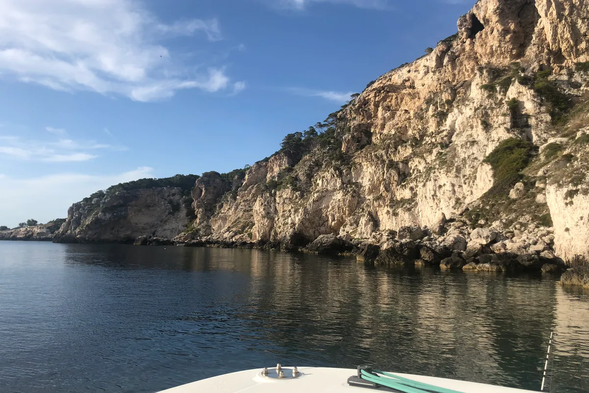 Exterior view of Zia Nella, a Lagoon 450 Fly catamaran at Grad Vis, Croatia