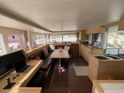 Salon of Zia Nella, a Lagoon 450 Fly catamaran at Grad Vis, Croatia