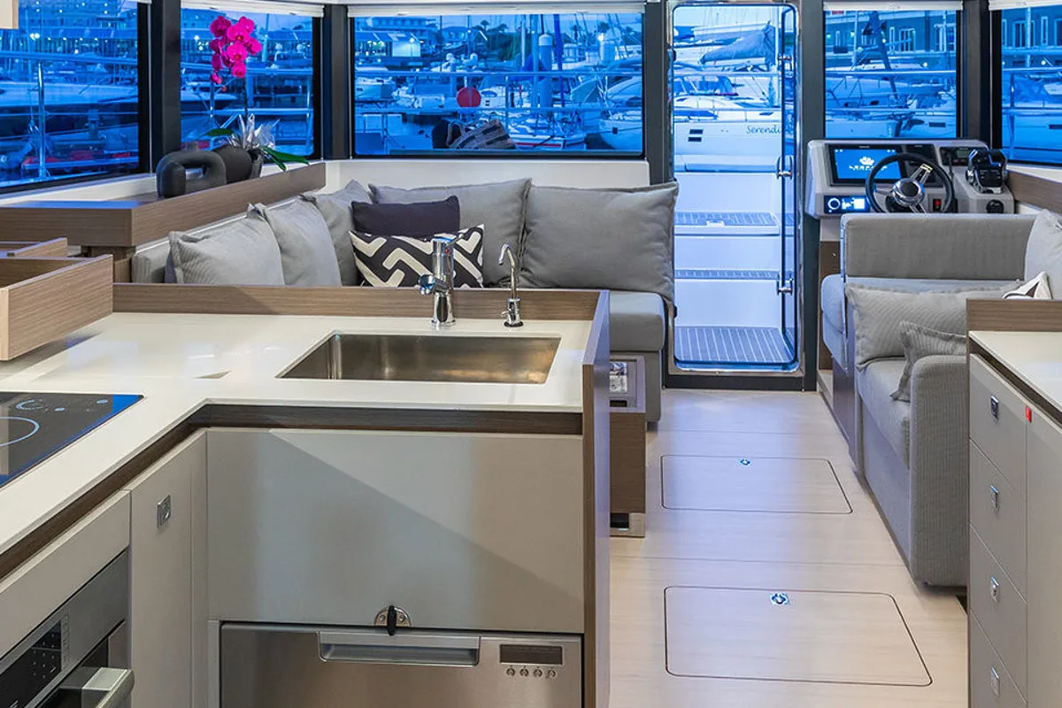 Galley of Moorings 403 PC Exclusive Plus, a Leopard 40 PC catamaran at Road Town, British Virgin Islands