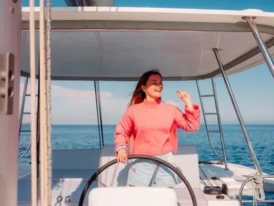 Cockpit of Vanesa - Iconic version, a Lagoon 46 catamaran at Seget Donji, Croatia