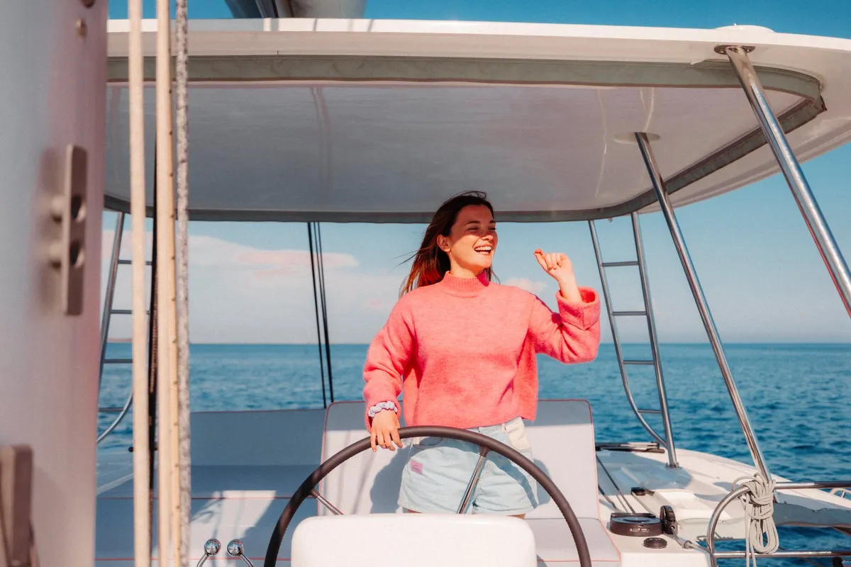 Cockpit of Vanesa - Iconic version, a Lagoon 46 catamaran at Seget Donji, Croatia
