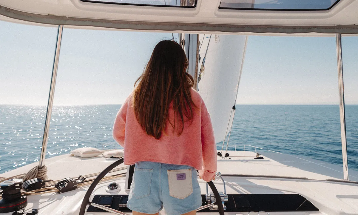 Cockpit of Vanesa - Iconic version, a Lagoon 46 catamaran at Seget Donji, Croatia