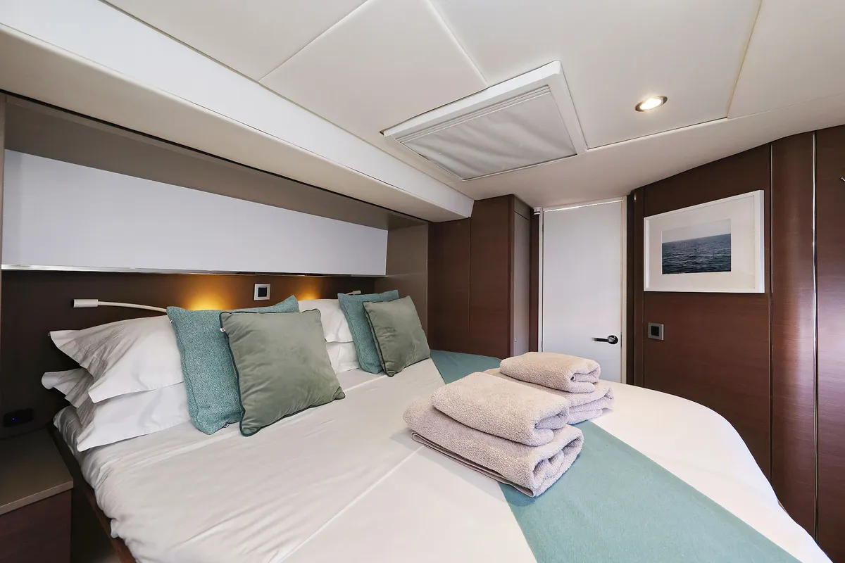 Cabin on Marea I, a Bali 5.4 catamaran at Grad Kaštela, Croatia