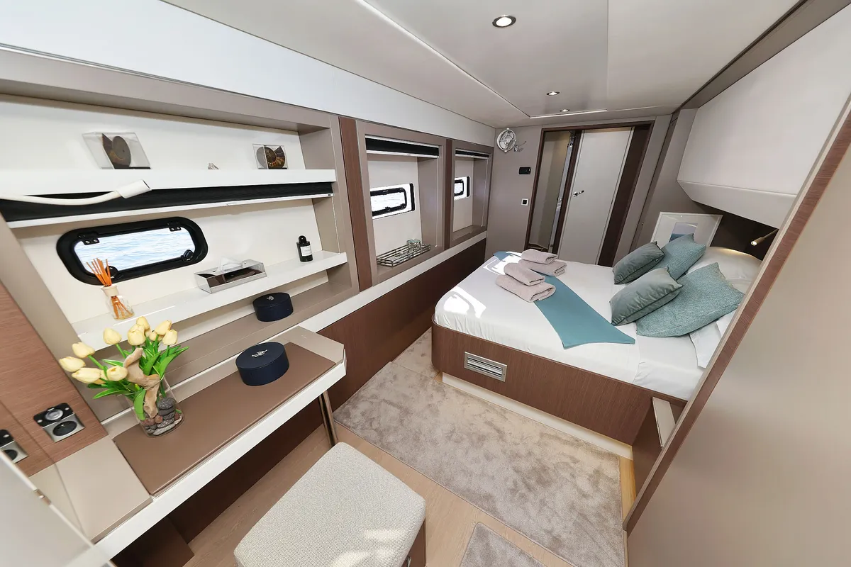 Cabin on Marea I, a Bali 5.4 catamaran at Grad Kaštela, Croatia