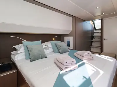 Cabin on Marea I, a Bali 5.4 catamaran at Grad Kaštela, Croatia