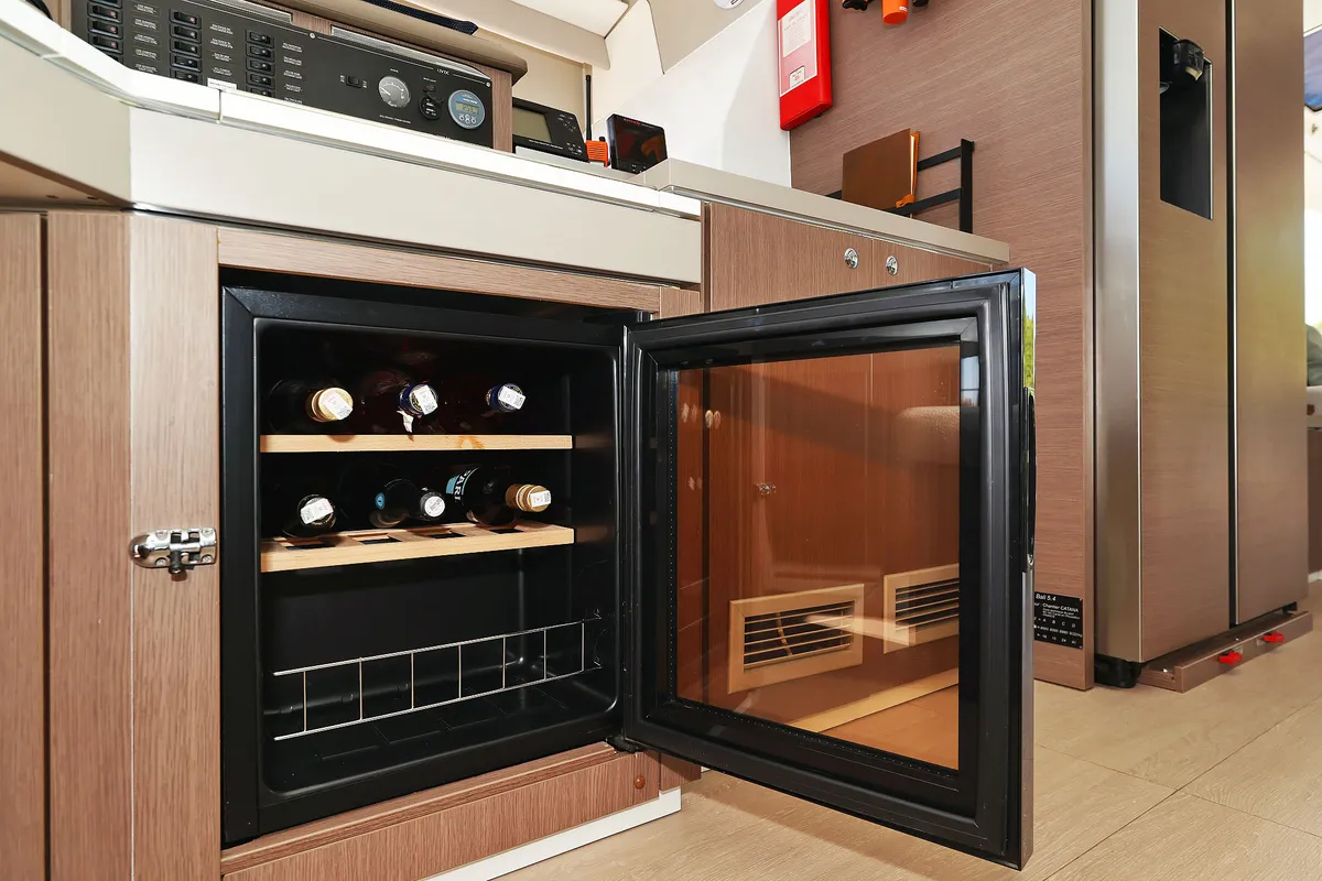 Galley of Marea I, a Bali 5.4 catamaran at Grad Kaštela, Croatia