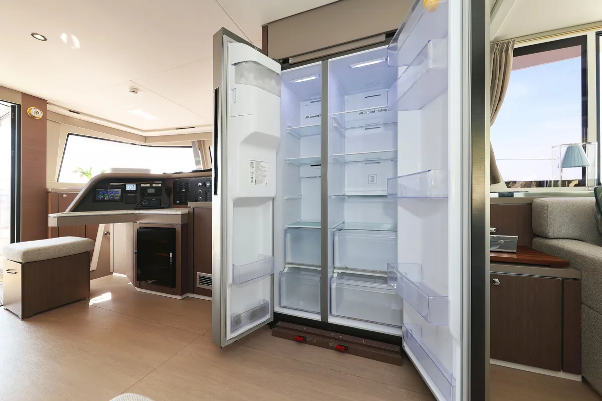 Galley of Marea I, a Bali 5.4 catamaran at Grad Kaštela, Croatia