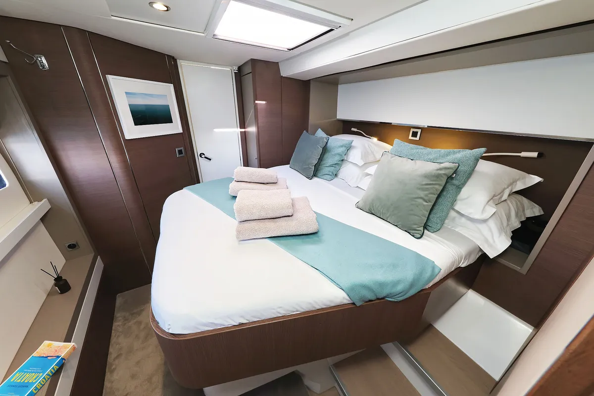 Cabin on Marea I, a Bali 5.4 catamaran at Grad Kaštela, Croatia