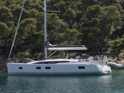 Exterior view of Il sole, a Jeanneau 54 sailboat at Volos, Greece