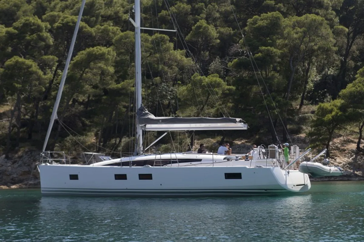 Exterior view of Il sole, a Jeanneau 54 sailboat at Volos, Greece