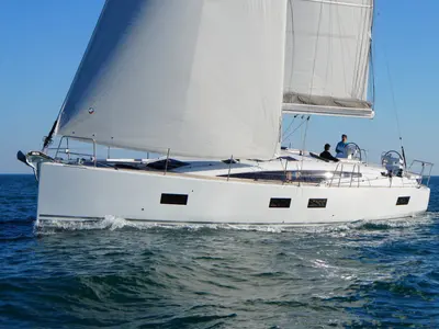 Exterior view of Il sole, a Jeanneau 54 sailboat at Volos, Greece