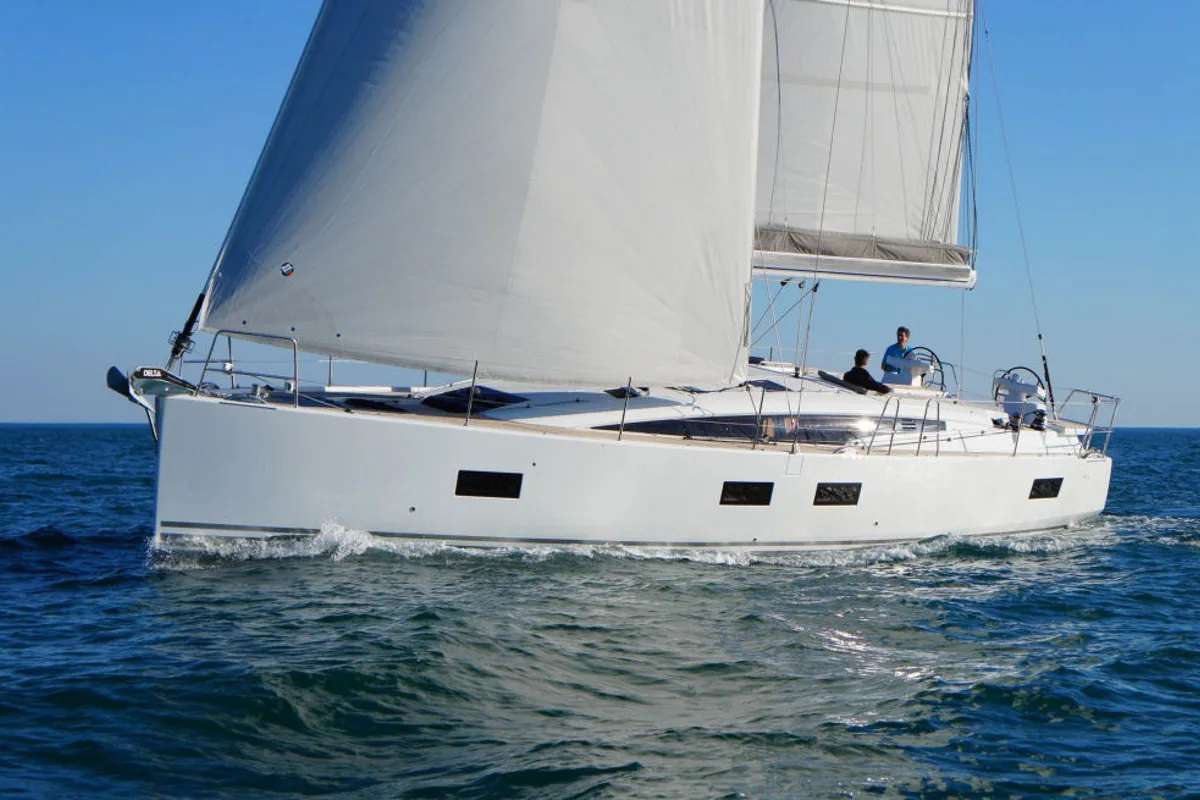 Exterior view of Il sole, a Jeanneau 54 sailboat at Volos, Greece