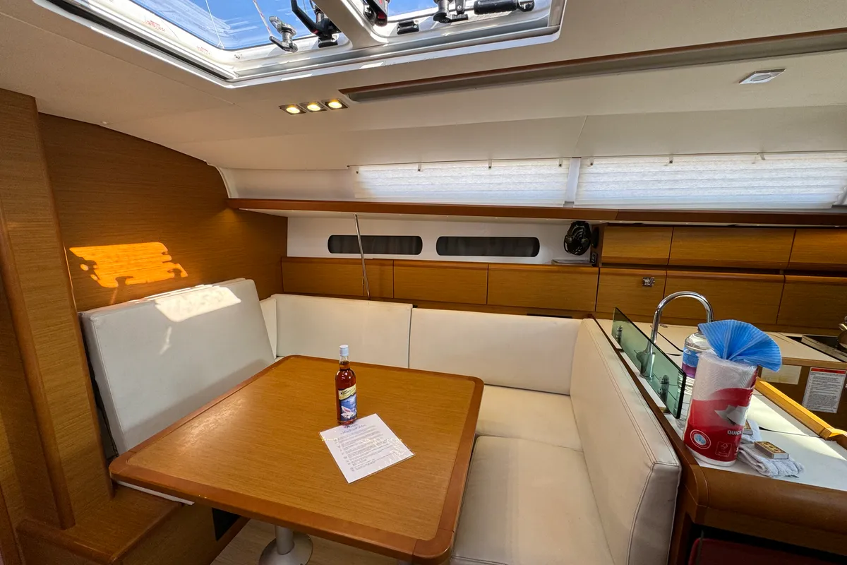 Salon of Hello Fun, a Jeanneau Sun Odyssey 419 sailboat at Road Town, British Virgin Islands