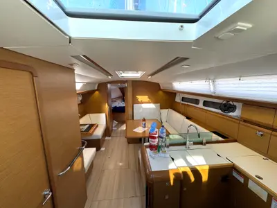 Salon of Hello Fun, a Jeanneau Sun Odyssey 419 sailboat at Road Town, British Virgin Islands