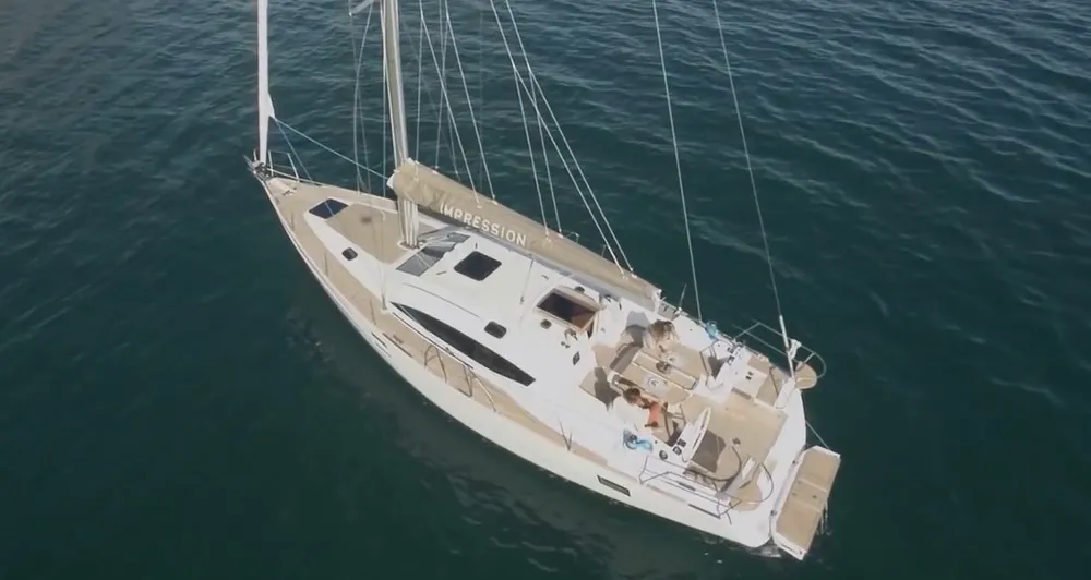 Exterior view of Six Friends, a Elan Impression 45 sailboat at Pula, Croatia